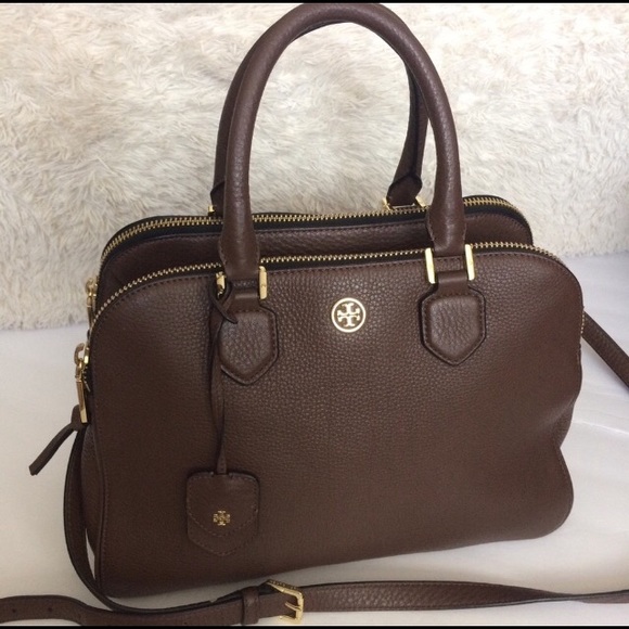 Tory Burch Handbags - Tory Burch Brown 3 zipper compartment satchel bag